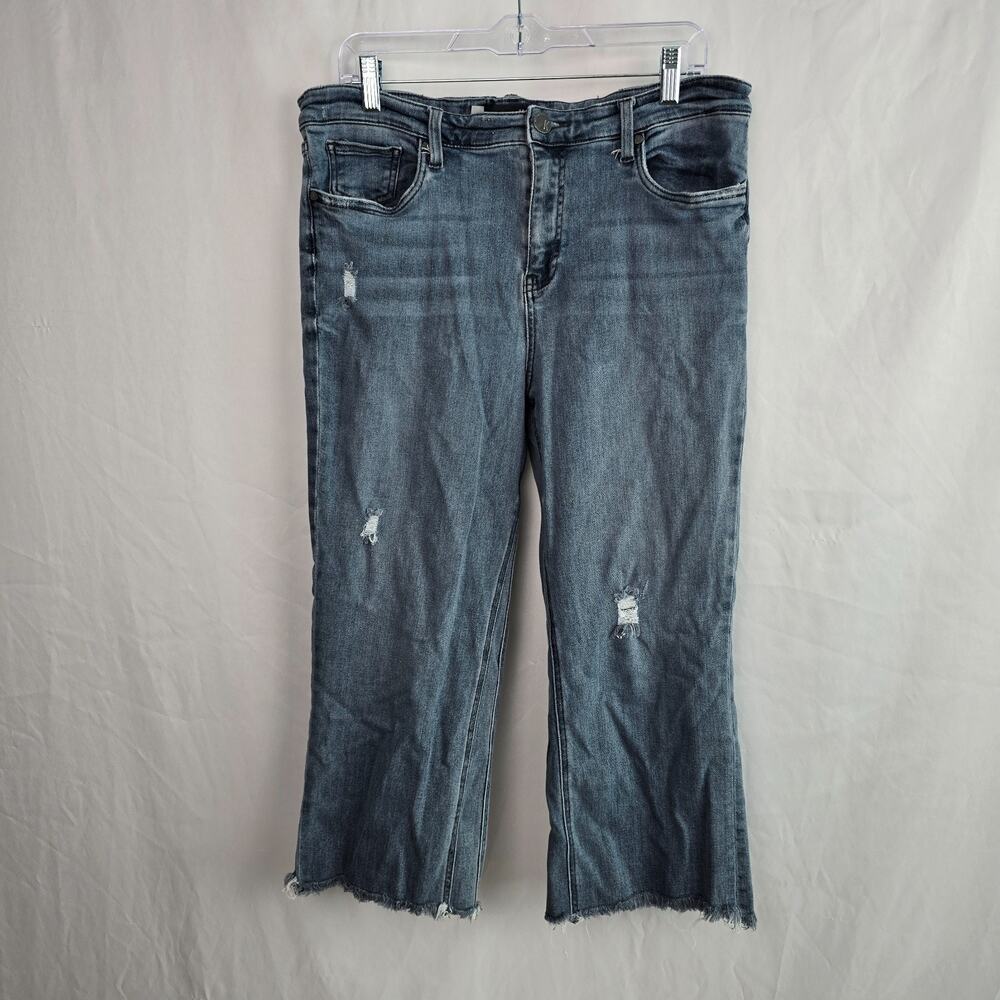 Kut from the Cloth Kelsey High Rise Ankle Flare Jeans Women's 16 Distressed